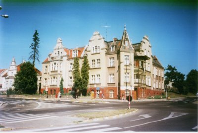 Skrzyżowanie ulic Kościuszki, Toruńskiej, Grudziądzkiej i Mostowej, lata 80-te XX wieku