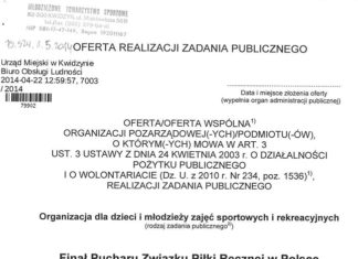 Informacja w sprawie dofinasowania przez Miasto kwidzyn oferty złożonej przez MTS w Kwidzynie w trybie art.19 a ustawy o działalności pożytku publicznego i wolontariacie (Dz. U Nr 234 poz. 1536 ze zm z 2010 r.) 23 04 2014 mts Page 01