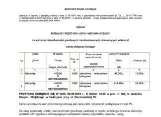 PIERWSZY PRZETARG USTNY NIEOGRANICZONY na sprzedaż nieruchomości gruntowych niezabudowanych przy ul. Machutty 29 07 2016 MachuttyI Page 1
