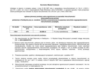 Pierwszy przetarg ustny ograniczony na sprzedaż nieruchomości przy ul. Junaków 25 09 2018 junakow