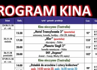 Program Kina: 23 listopada – 9 grudnia 2018 r. 29 11 2018 repertuar