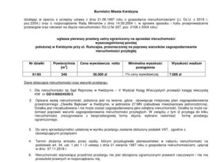 Pierwszy przetarg ustny ograniczony na sprzedaż nieruchomości przy ul. Rumcajsa 08 01 2019 rumcajsa