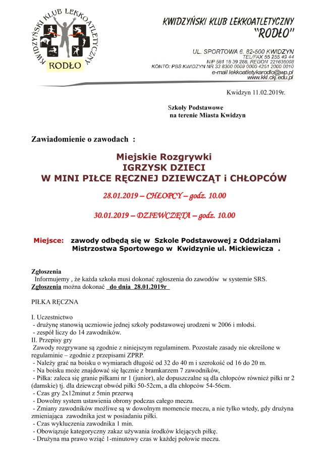 11 01 2019 miejskie rozgrywki mini pilka reczna1