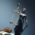 Lady Justice, law library concept