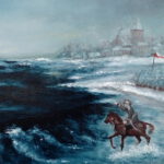 Obraz przedstawiający armię polską nad morzem