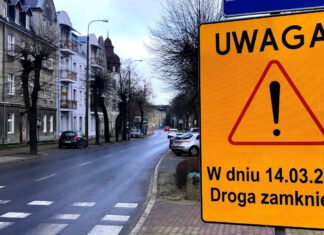 Komunikat o zamknięciu ul. Wiślanej dla ruchu w dniu 14 marca 2019 r.