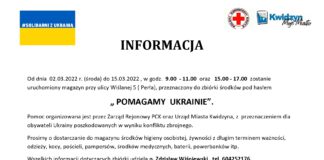 plansza z informacją o zbiórce zawierająca dane z wpisu