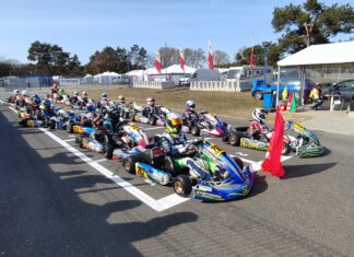 Colin Ważny na lini startowej. W gokarcie