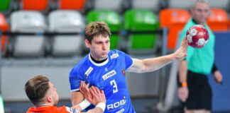 Orzechowski (MMTS Kwidzyn) z meczu z Zagłębiem