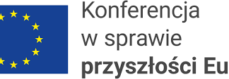 logotyp Konferencja w sprawie przyszłości Europy : nazwa konferencji z unijnym logo
