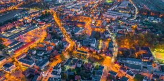 Kościół św. Trójcy w Kwidzynie z lotu ptaka