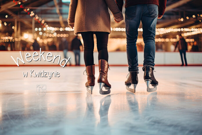 Close up of a couple ice skating