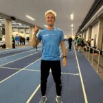 Lekkoatleta Filip Ostrowski podczas zawodów