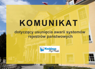 Komunikat dotyczący usunięcia awarii systemów rejestrów państwowych