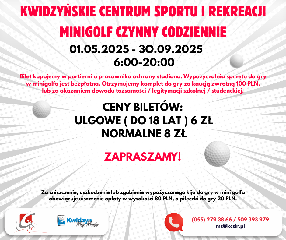 Pole do minigolfa na stadionie czynne od 1 maja 2025 r.