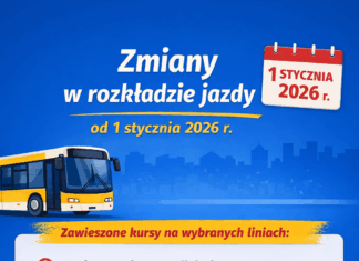 Zmiany w rozkładzie jazdy od 1 stycznia 2026 r.