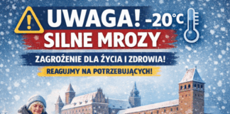 Silne mrozy – apel do mieszkańców Kwidzyna o zachowanie ostrożności!